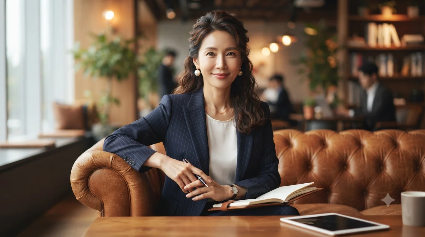 여성 마케팅 임원 인도어